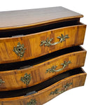 Heritage Inlaid Kingwood Three Drawer Serpentine Commode Chest
