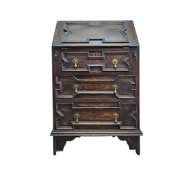 20th Century Oak Bureau with Geometric Moulding