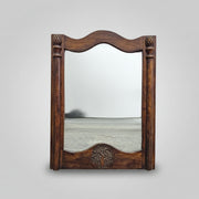 Stately Anglo-Indian Style Carved Solid Wood Vanity Wall Mirror