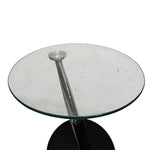 Futuristic Chrome and Glass Z Shape Minimalist Side Table