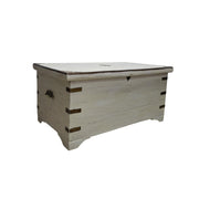 Charming Whitewash Accent Chest with Metal Detail