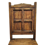 Medieval Style Teakwood Dining Table and Six Panel Back Chairs Set