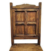 Medieval Style Teakwood Dining Table and Six Panel Back Chairs Set