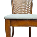 Colonial Style Teak and Woven Rattan Dining Accent Chair