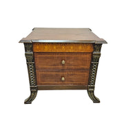 Regal Empire Style Inlaid Walnut Bedside Chest
