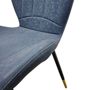 Patrol Blue Velvet Channel Tufted Accent Dining Chair