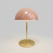 Dusty Rose Mid-Century Modern Dome Table Lamp