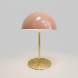 Dusty Rose Mid-Century Modern Dome Table Lamp
