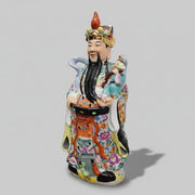 Vintage Handpainted Procelain Chinese Lu Xing Wise Man Statue