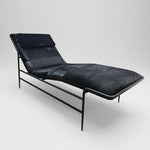 CB2 Mid-Century Onyx Cowhide Chaise Lounge