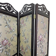 Floral Four-Panel Lightweight Folding Room Divider Screen