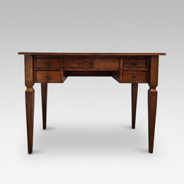 Vintage Charm Solid Wood Writing Desk with 5 Drawers