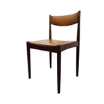 Classic Danish-Style Cognac Faux Leather Chair