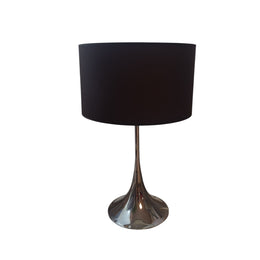 Chrome Base Table Lamp with Black Shade by Frandsen