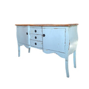 Charming Vintage-Style Sideboard with Distressed Mint Finish