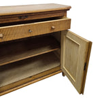 Antique-Inspired Oak Storage Cabinet with Reeded Accents