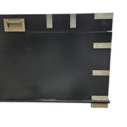 Upcycled Matte Black Campaign Storage Trunk Coffee Table