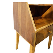 Mid-Century Modern Blonde Oak Bedside Table