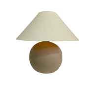 Minimalist Cream White Spherical Ceramic Table Lamp with Tapered Shade