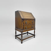Vintage Charm Oak Bureau Slant-Front Writing Desk