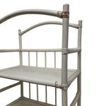 Vintage-Inspired White Bamboo 4-Tier Arched Bookshelf