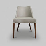 Mid-Century Modern Upholstered Dining Chair with Tapered Wooden Legs