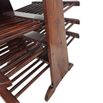 Anglo-Indian Solid Wood Tiered Canterbury Magazine Rack Side Table