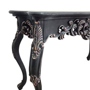 Upcycled Baroque Style Hand Carved Black Console Table