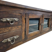 Elegant Marina Homes Wooden Media Console with Glass Doors