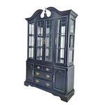 Vintage Style Classic Black Wooden Display Cabinet and Hutch