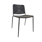 Marina Home Mid-Century Style Black Paper Cord Flair Stiletto Accent Dining Chair