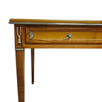 Elegant Neoclassical Style Wooden Desk with Silver Accents