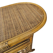 Mid-Century Oval Rattan Bistro Dining Table