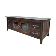 Elegant Marina Homes Wooden Media Console with Glass Doors