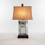 Refined Bevelled Mirrored Glass Column Table Lamp