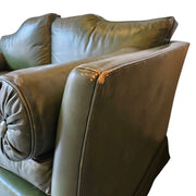 Vintage Moss Green Genuine Leather 2 Seater Sofa