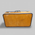 Travair Vintage Textured Canvas and Blue Leather Trim Suitcase