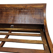 Handcrafted Solid Wood Curved Sleigh Bed Frame