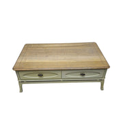 Two-Tone Farmhouse Coffee Table with Storage Drawers