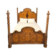 Grand Art Deco Four-Poster Bed with Sunburst Veneers