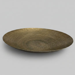 Home Box Rustic Hammered Brass-Toned Metal Decorative Tray