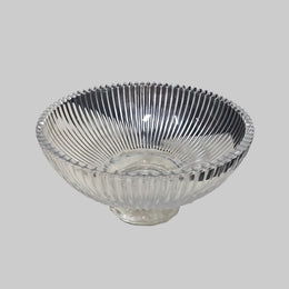 Exquisite Vintage Style Clear Cut Glass Fluted Presentation Bowl