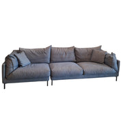 Contemporary Grey Fabric Three-Seater Sofa