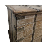 Rustic Reclaimed Wood Storage Trunk with Iron Detailing