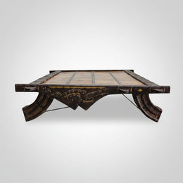 Hand-Carved Antique Style Low Profile Coffee Table
