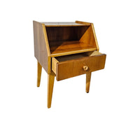 Mid-Century Modern Blonde Oak Bedside Table