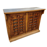 Hand-Carved Rustic Bar Counter