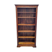 Elegant Traditional Handcrafted Tall Dark Wood Bookcase