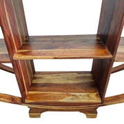 Handcrafted Oval Silhouette Mango Wood Display Shelf