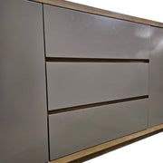 Sleek Two-Tone Sideboard with Triple Drawers and Cabinets